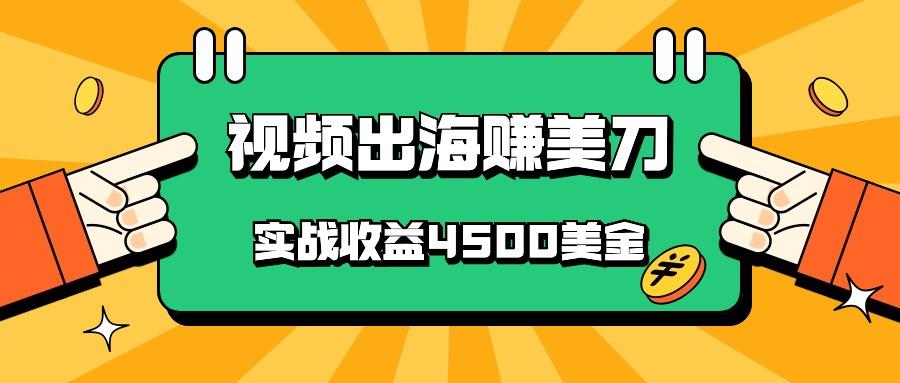国内爆款视频出海赚美刀,实战收益4500美金,批量无脑搬运,无需经验直接上手-云泽轻创网