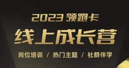 2023领跑卡线上成长营，淘宝运营各岗位培训，直通车、万相台、引力魔方、引流等，帮助突破成长瓶颈-云泽轻创网