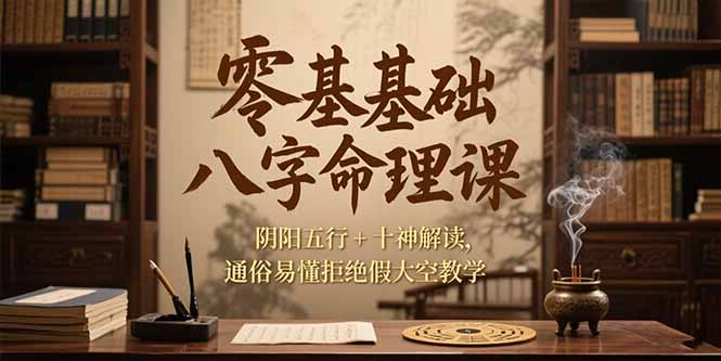 零基础八字命理课，阴阳五行+十神解读，通俗易懂拒绝假大空教学-云泽轻创网