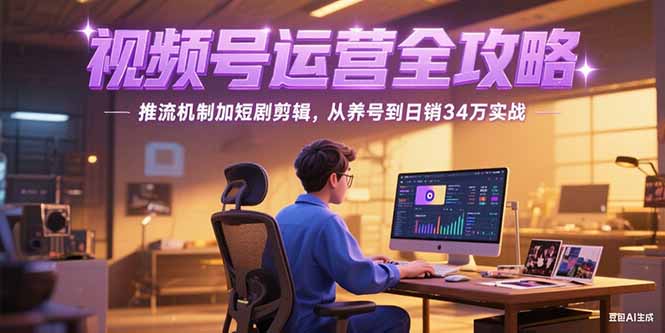 2025视频号运营全攻略，推流机制加短剧剪辑，从养号到日销34万实战-云泽轻创网