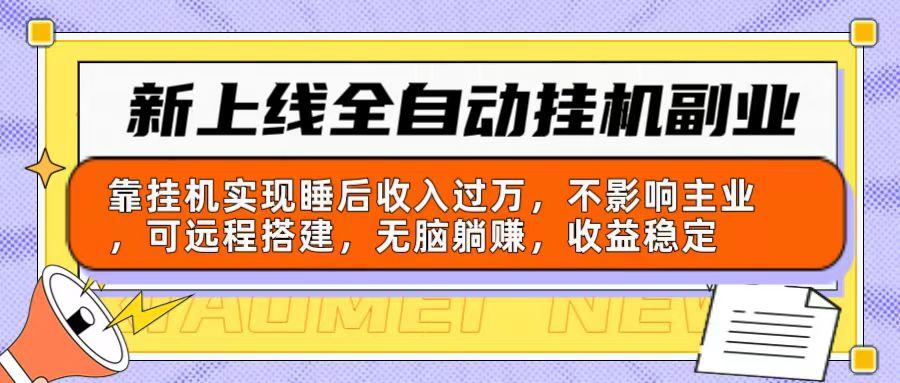 新上线全自动挂机副业：靠挂机实现睡后收入过万，不影响主业可远程搭建…-云泽轻创网