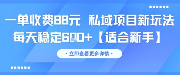 一单收费88元 私域项目新玩法 每天稳定6张+【适合新手】-云泽轻创网