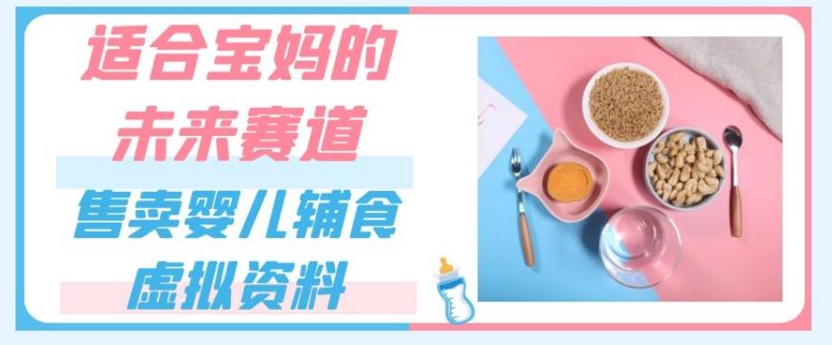 适合宝妈的未来赛道，售卖婴儿辅食虚拟资料，一份9.9-69.9元闭眼赚钱-云泽轻创网