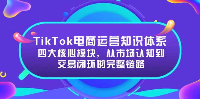 TikTok电商运营知识体系：四大核心模块，从市场认知到交易闭环的完整链路-云泽轻创网
