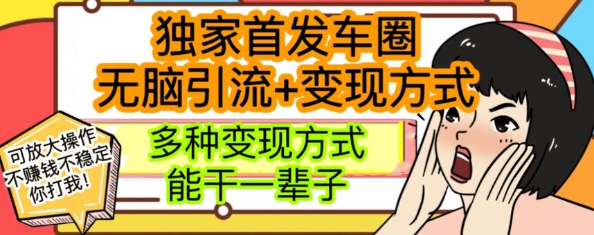 最新独家日入过千车圈暴力引流变现详解【揭秘】-云泽轻创网