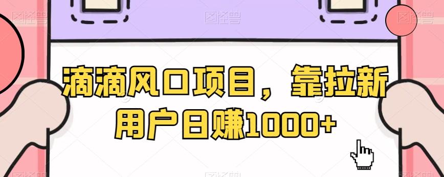 滴滴风口项目，靠拉新用户日赚1000+-云泽轻创网