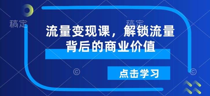 流量变现课，解锁流量背后的商业价值-云泽轻创网
