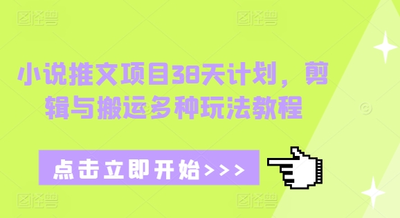 小说推文项目38天计划，剪辑与搬运多种玩法教程-云泽轻创网