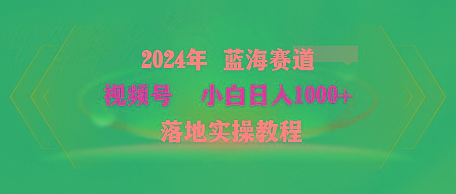 (9515期)2024年蓝海赛道 视频号  小白日入1000+ 落地实操教程-云泽轻创网