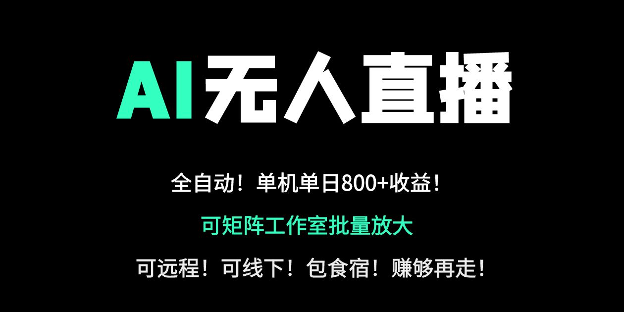 24小时自动带货！AI无人直播副业日赚800+，轻资产创业首选-云泽轻创网