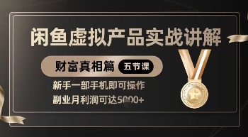 精品！闲鱼虚拟产品实战讲解，新手一部手机即可操作，副业月利润可达5k+-云泽轻创网