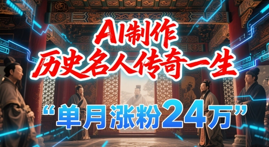暴力起号！用AI制作历史名人传奇一生，单月涨粉24W，涨粉+变现赛道黑马来了-云泽轻创网