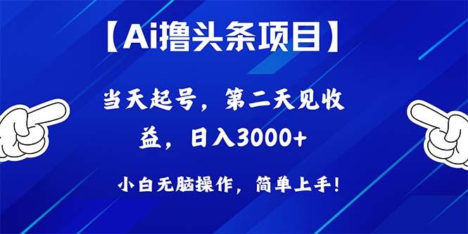 Ai撸头条，当天起号，第二天见收益，日入3000+-云泽轻创网