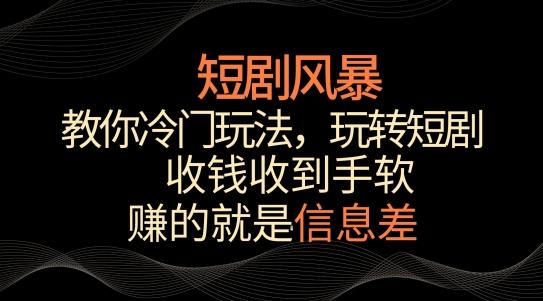 短剧风暴，教你冷门玩法，玩转短剧，收钱收到手软【揭秘】-云泽轻创网