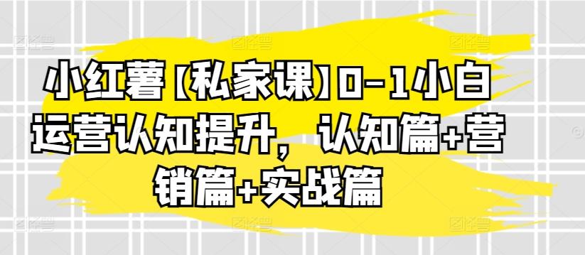 小红薯【私家课】0-1小白运营认知提升，认知篇+营销篇+实战篇-云泽轻创网
