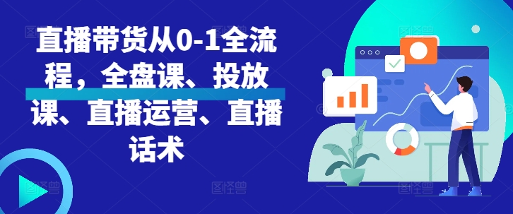 直播带货从0-1全流程，全盘课、投放课、直播运营、直播话术-云泽轻创网