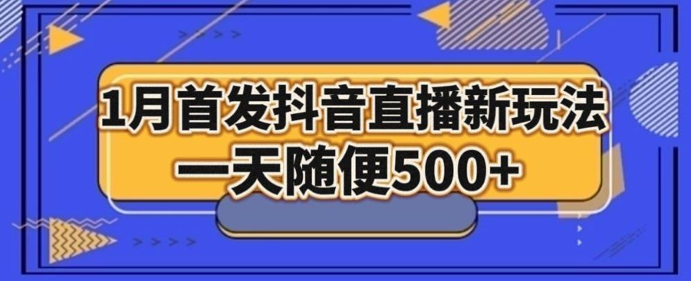 1月手法，抖音直播最新玩法，一天随便500+-云泽轻创网