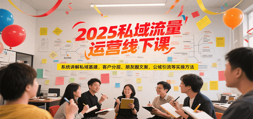 2025私域流量运营线下课，系统讲解私域基建/客户分层/朋友圈文案/公域引流等实操方法-云泽轻创网