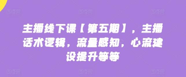 主播线下课【第五期】，主播话术逻辑，流量感知，心流建设提升等等-云泽轻创网