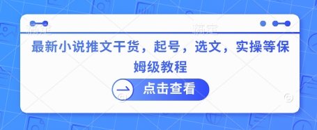 最新小说推文干货，起号，选文，实操等保姆级教程-云泽轻创网
