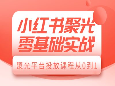 小红书聚光零基础实战，聚光平台投放课程从0到1-云泽轻创网