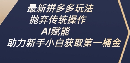 最新拼多多玩法，抛弃传统操作，AI赋能，助力新手小白获取第一桶金-云泽轻创网