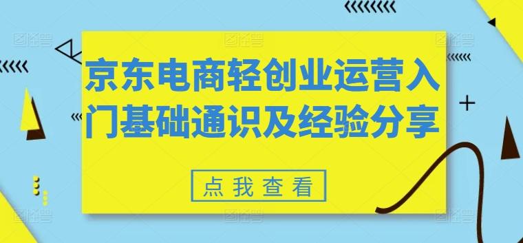 京东电商轻创业运营入门基础通识及经验分享-云泽轻创网