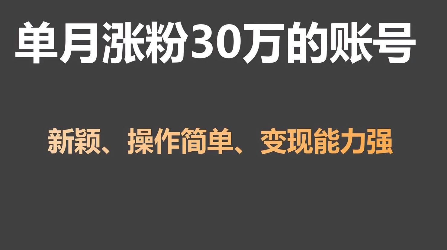 单月涨粉30万，带货收入20W，5分钟就能制作一个视频！-云泽轻创网
