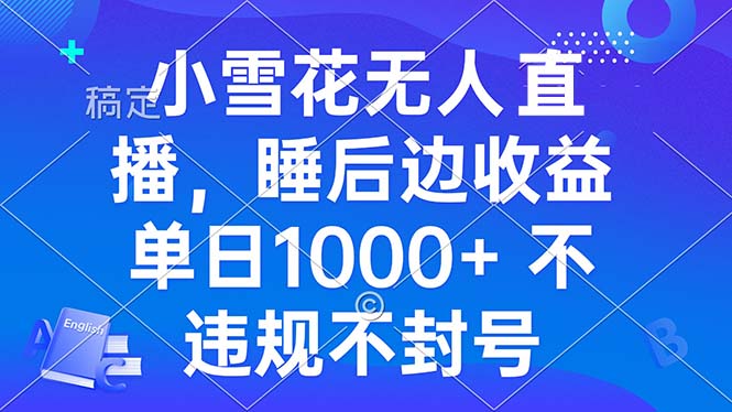 小雪花无人直播 睡后收益单日1000+ 零粉丝新号开播 不违规 看完就会-云泽轻创网