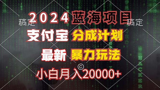 2024蓝海项目，支付宝分成计划，暴力玩法，刷爆播放量，小白月入20000+-云泽轻创网