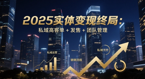 2025实体变现终局：私域高客单+发售+团队管理-云泽轻创网