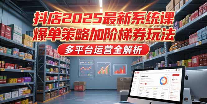 抖店2025最新系统课，爆单策略加阶梯券玩法，多平台运营全解析-云泽轻创网