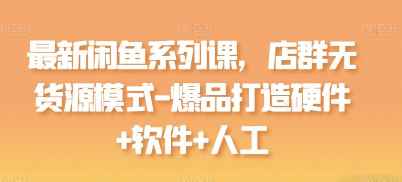 最新闲鱼系列课，店群无货源模式-爆品打造硬件+软件+人工-云泽轻创网