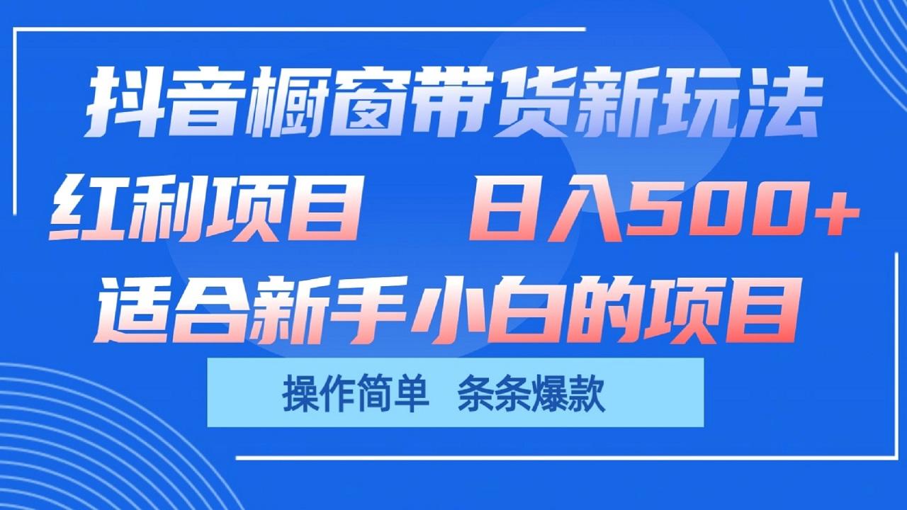 抖音橱窗带货新玩法,单日收益500+,操作简单,条条爆款-云泽轻创网