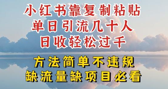 小红书靠复制粘贴单日引流几十人目收轻松过千，方法简单不违规【揭秘】-云泽轻创网