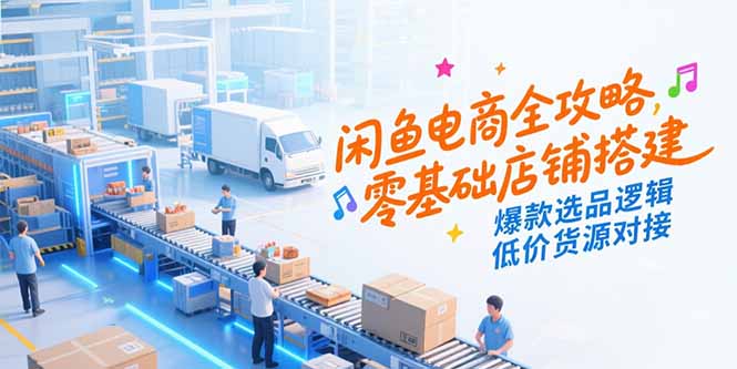 闲鱼电商全攻略，零基础店铺搭建，爆款选品逻辑，低价货源对接-云泽轻创网