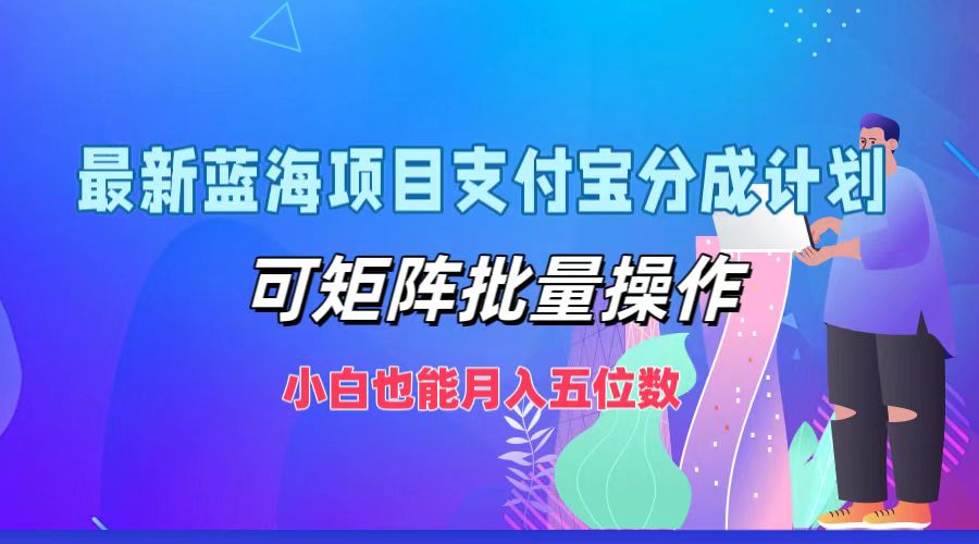 最新蓝海项目支付宝分成计划，可矩阵批量操作，小白也能月入五位数-云泽轻创网