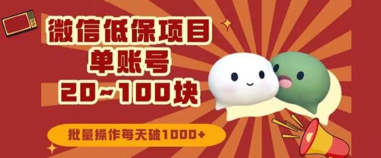 微信领低保单账号20元-100元，批量操作每天破1000+-云泽轻创网