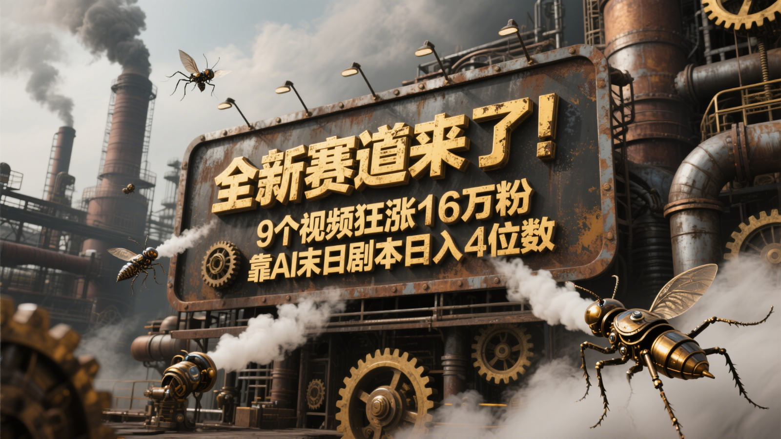 全新赛道来了！9个视频狂涨16万粉，靠AI末日剧本日入4位数，评论区爆肝追更！-云泽轻创网