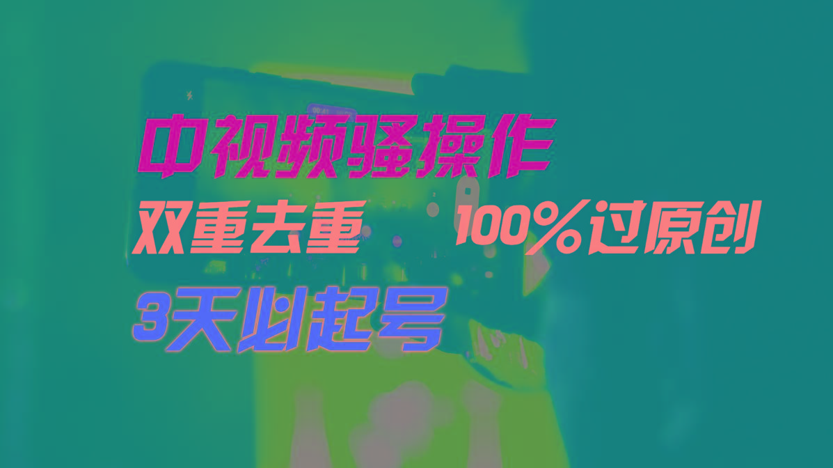 中视频骚操作，双重去重100%过原创，3天比必起号，简单无脑，月入3W+-云泽轻创网