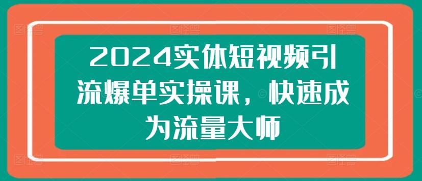 2024实体短视频引流爆单实操课，快速成为流量大师-云泽轻创网