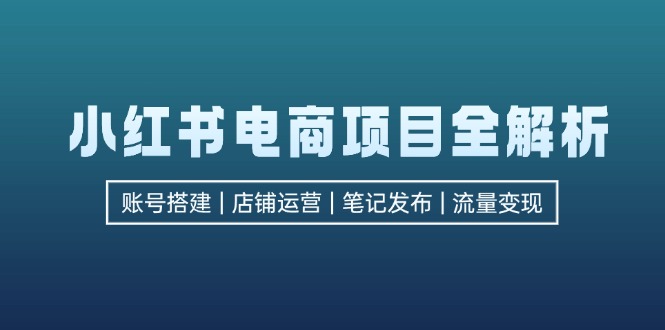 小红书电商项目全解析，包括账号搭建、店铺运营、笔记发布  实现流量变现-云泽轻创网