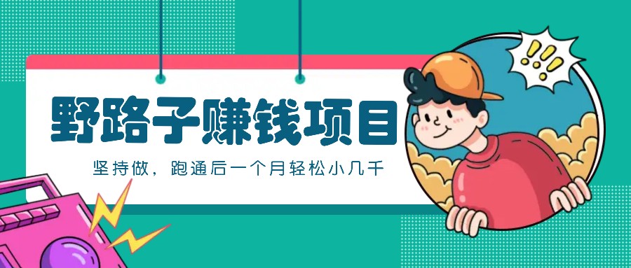 一个人就能操作的野路子赚钱项目,零成本零门槛坚持做,跑通后一个月小几千!-云泽轻创网