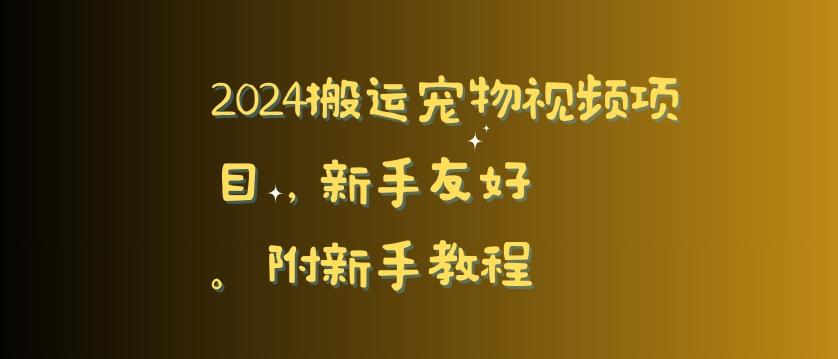 2024搬运宠物视频项目，新手友好，完美去重，附新手教程【揭秘】-云泽轻创网