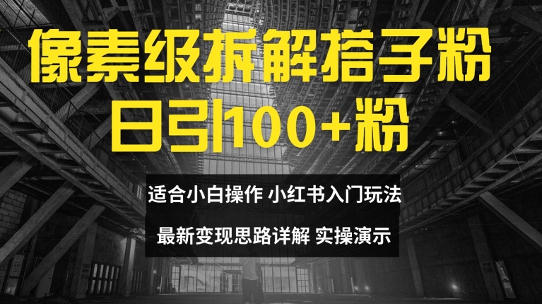 像素级拆解搭子粉，日引100+，小白看完可上手，最新变现思路详解【揭秘】-云泽轻创网