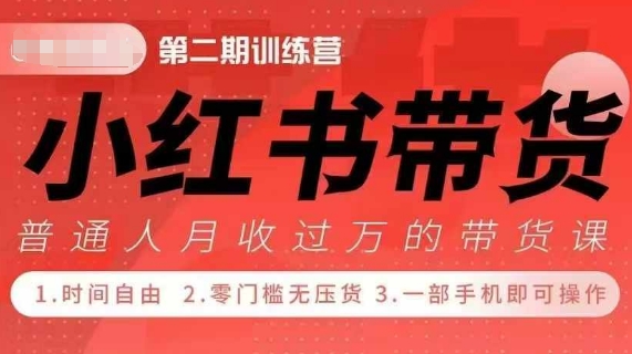 小Red书带货42天训练营 2.0版，宝妈+自由职+上班族+大学生，提高副业收入的大红利项目-云泽轻创网