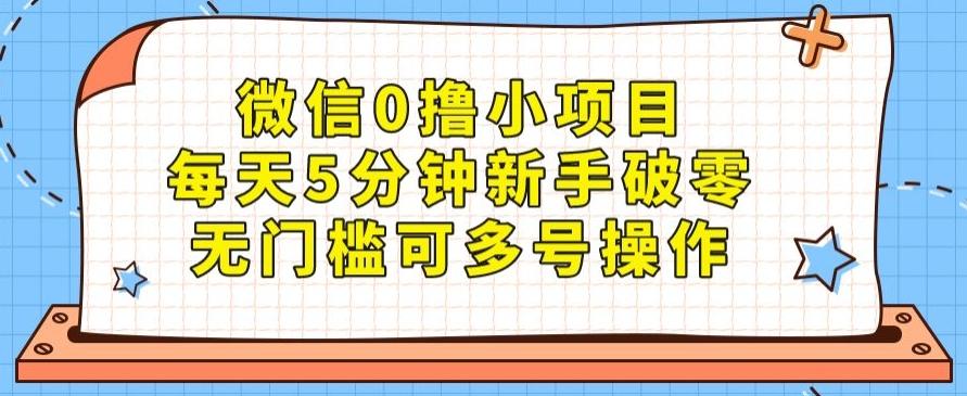 微信0撸小项目，每天5分钟新手破零，无门槛可多号操作-云泽轻创网