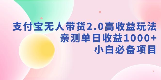 支付宝无人带货2.0高收益玩法，亲测单日收益1000+，小白必备项目-云泽轻创网