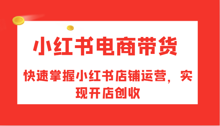 小红书电商带货，快速掌握小红书店铺运营，实现开店创收-云泽轻创网