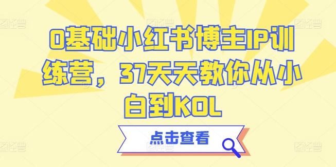 0基础小红书博主IP训练营，37天天教你从小白到KOL-云泽轻创网